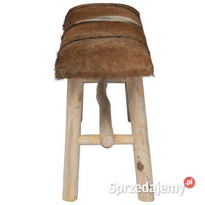 vidaXL Ławka prawdziwa skóra drewno tekowe244547 Meble mazowieckie Warszawa sprzedam