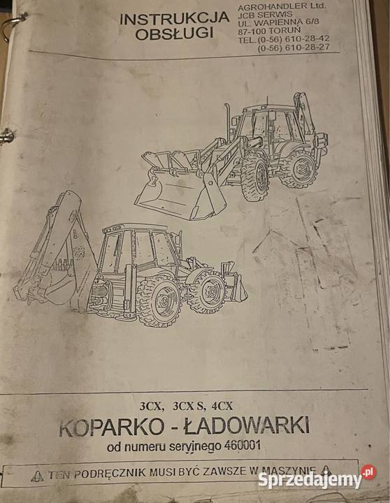 Instrukcja obsługi koparkoładowarka JCB 3CX 3CX Biczyce Górne