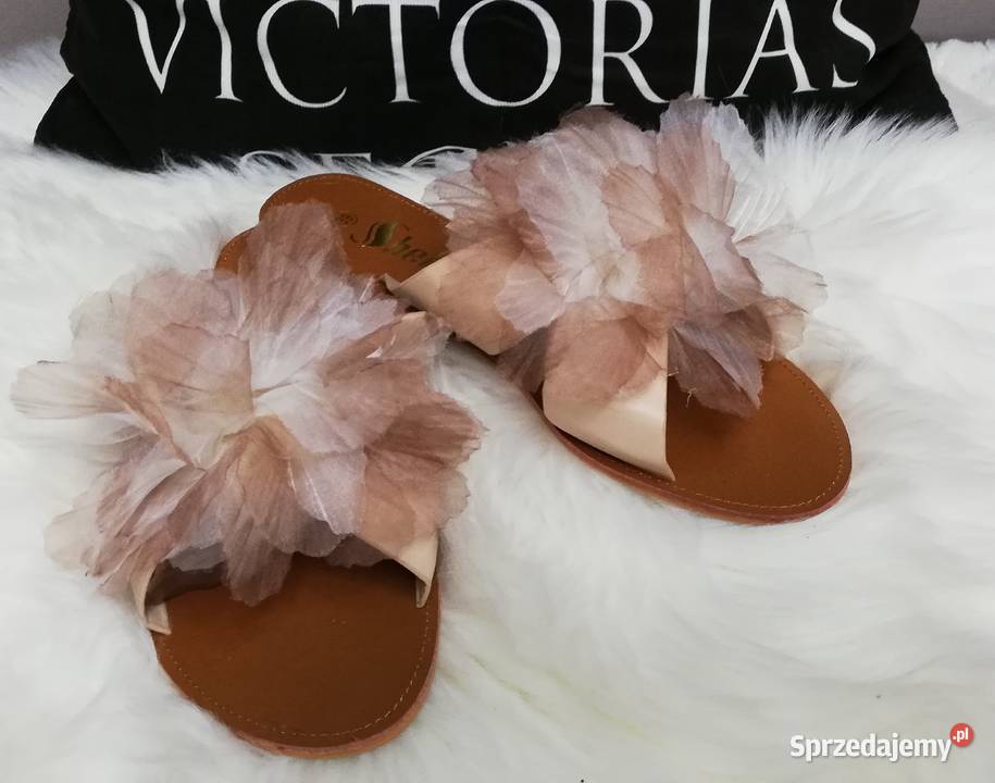 klapki brązowe duży kwiat Sandały i klapki Warszawa sprzedam