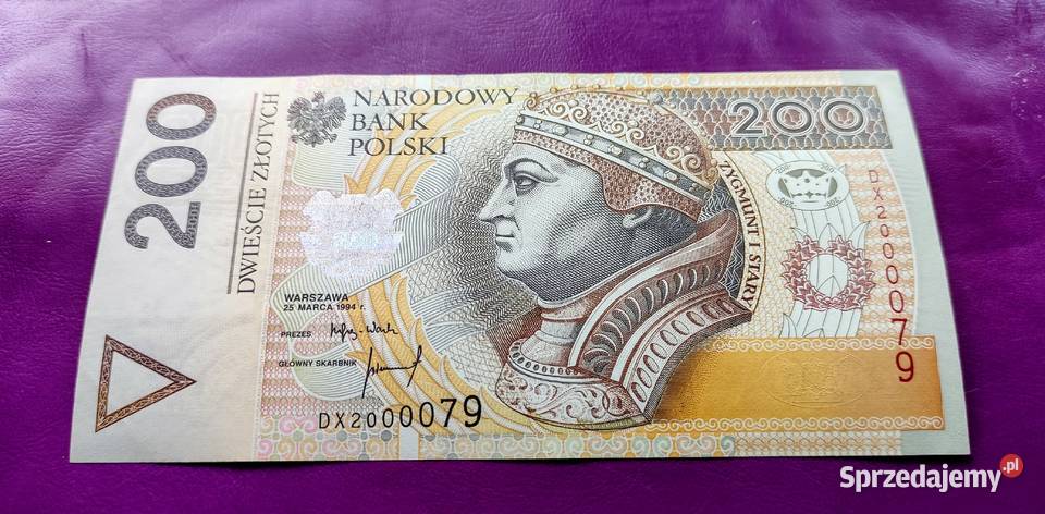 Banknot 200 1994 seria DX Rzadkość UNC 2