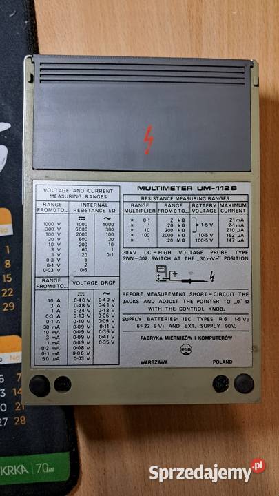 Stary Miernik Analogowy UM112B Made In Poland