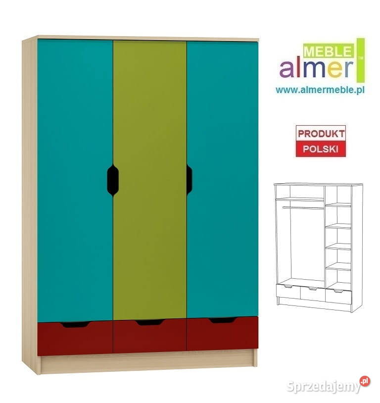 MIŁOSZ N10 szafa dziecięca 120x53 w177 podkarpackie Sanok