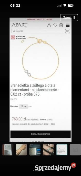 Apart bransoletka z diamentami warmińsko-mazurskie Elbląg