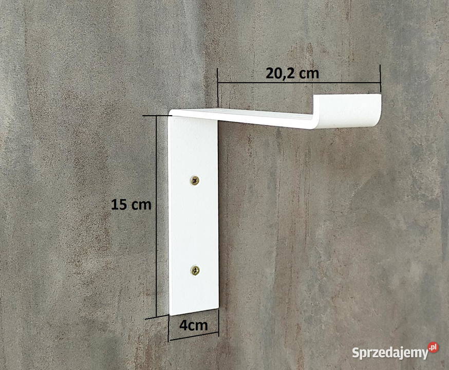 wspornik biały do półek wiszących ze stali 15cm Akcesoria meblowe Gdańsk sprzedam