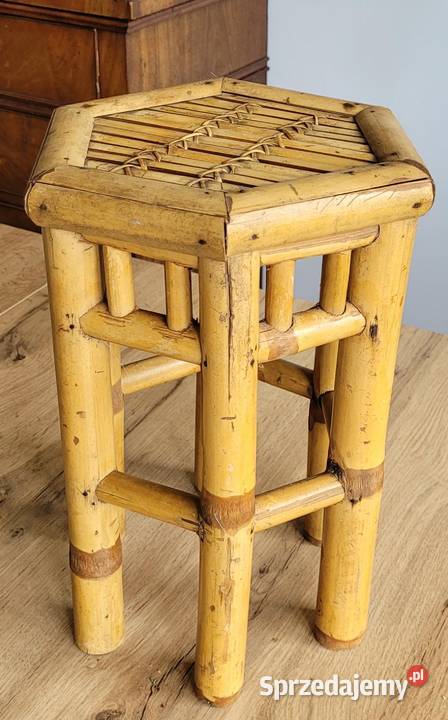 Orientalny bambusowy kwietnik stoliczek Kraków