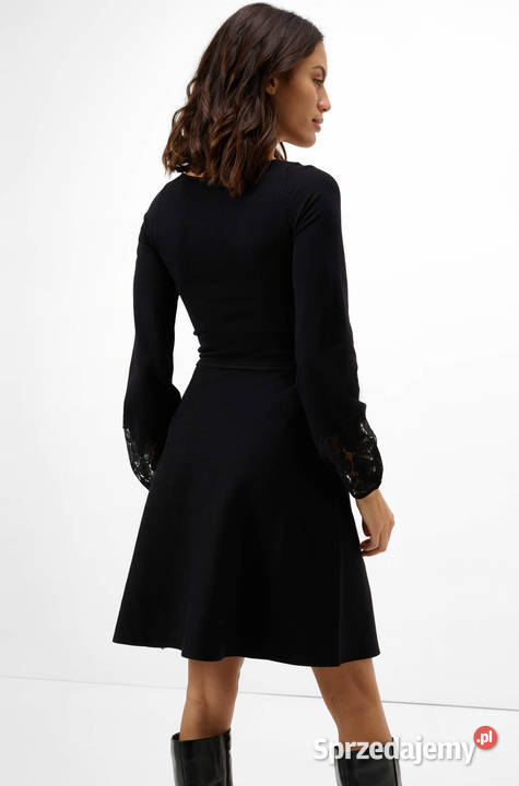 Nowa rozkloszowana sukienka z dzianiny rękaw z Warszawa