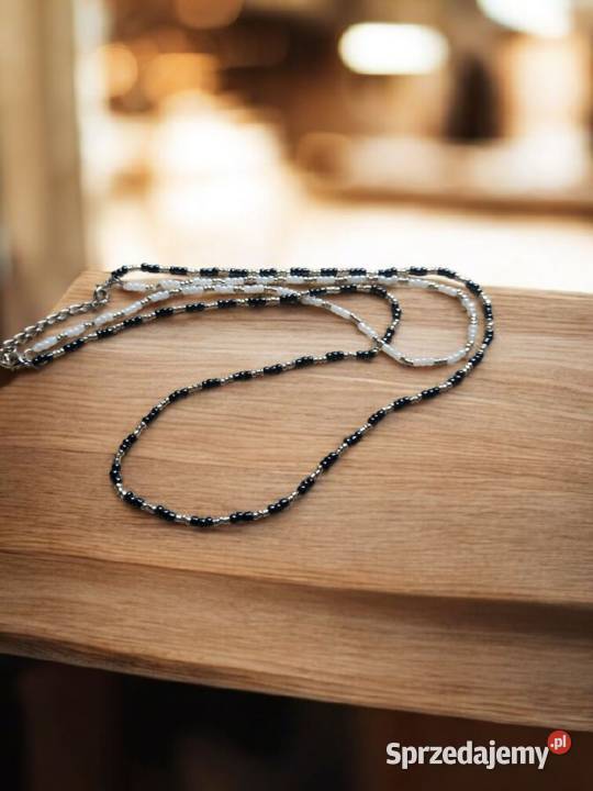 Podwójny naszyjnik z malutkich koralikow Sanok