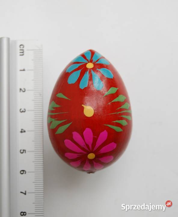 Stara pisanka drewniana ręcznie malowana 6 Wielkanoc Lublin