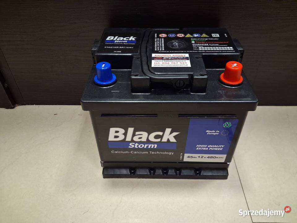 Akumulator 45Ah 480A Black Storm nowy Akumulatory pomorskie Gdynia