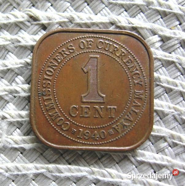 Malaje 1 Cent 1940r ładna Kalisz
