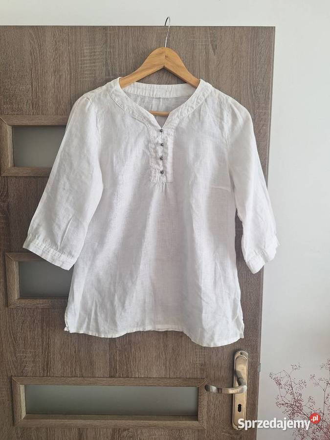 Śliczna biała bluzka HM len letnia cienka sprzedam