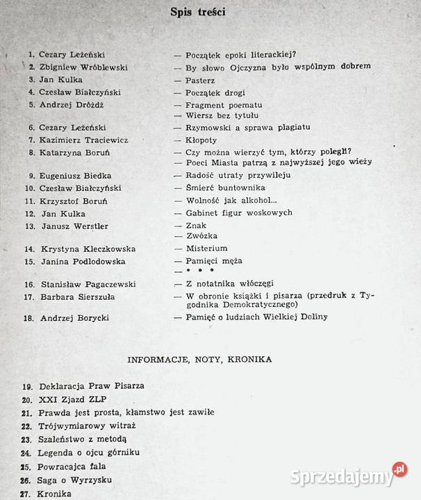 Epoka Literacka 1981 Pismo Klubu Pisarzy miękka lubelskie Chełm