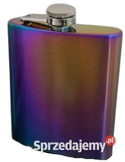 Tęczowa Piersiówka Metalowa ze Stali Nierdzewnej Dom i Ogród Ostrowy nad Okszą