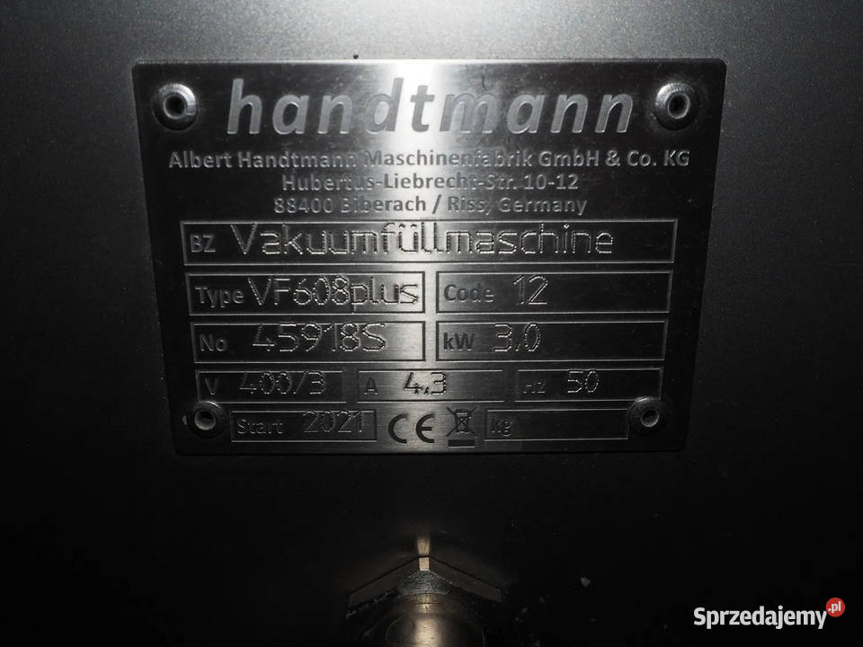 HANDTMANN VF 608 plus Nadziewarka próżniowa Krotoszyn