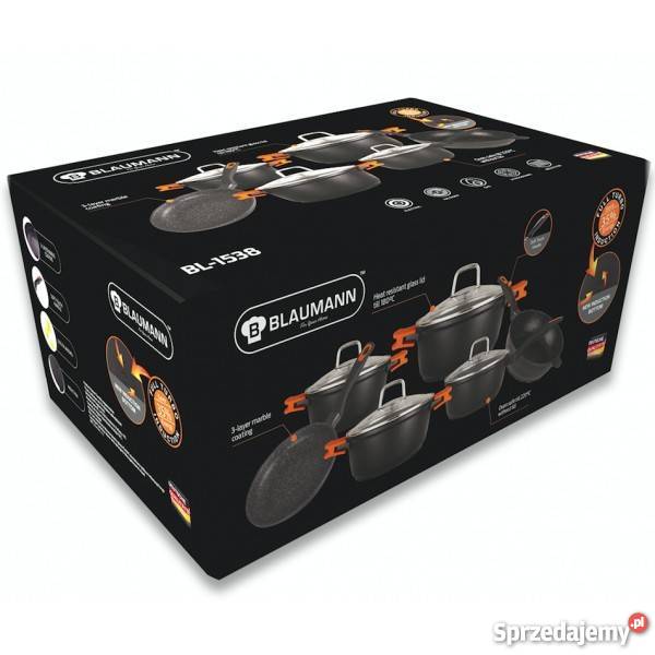 GARNKI BLAUMANN BL1538 Granit Diamond Line czarny Gdynia sprzedam