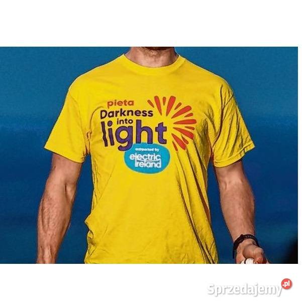 bawełniana koszulka tshirt żółta z napisami r L Zamość