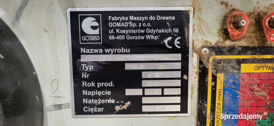 Frezarka dolnowrzecionowa GOMAD FD2 Jelenia Góra
