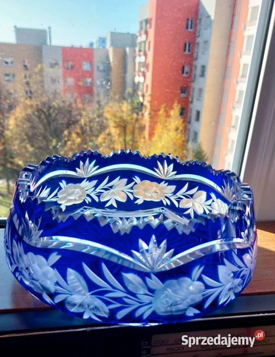 Piękna duża misa kryształowa PRL dolnośląskie Wrocław