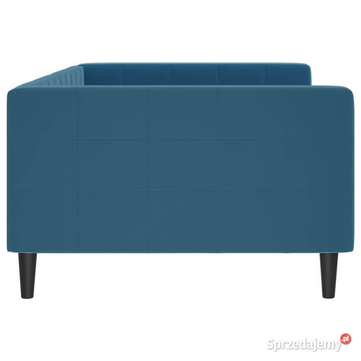 Sofa z funkcją spania niebieska obita aksamitem 223cm Warszawa