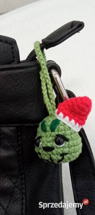 Grinch wykonany na szydełku brelok zawieszka Łask