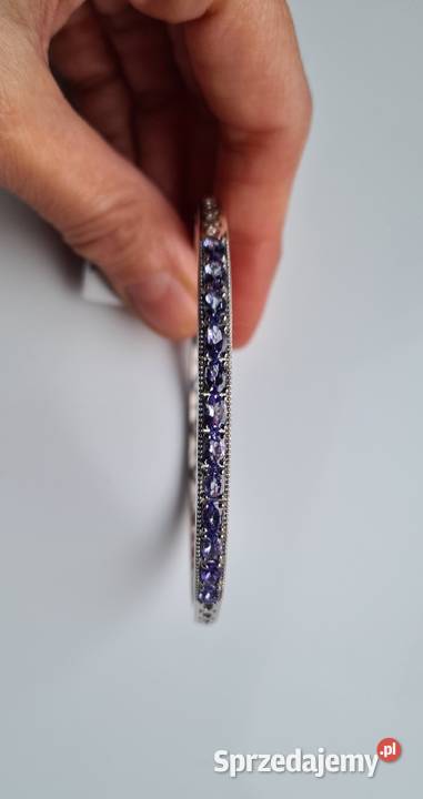 Srebrna bransoletka z tanzanitami srebro Otwock sprzedam