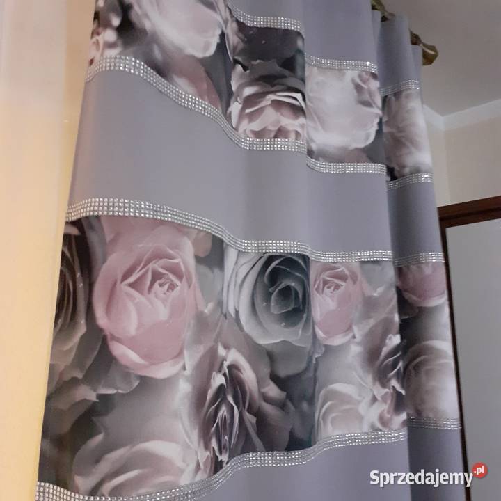 Zasłony odcienie szarości Wystrój okien Mława