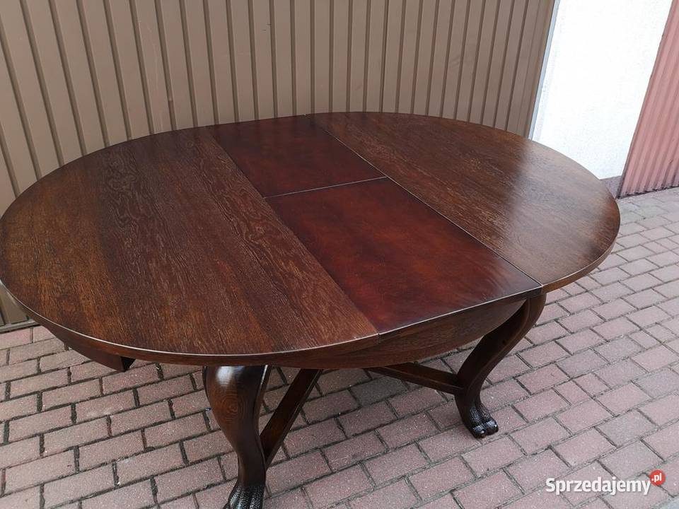 Stół Dębowy 130 Zgrabny Masywny Antyk Stary Meble Swarzędz