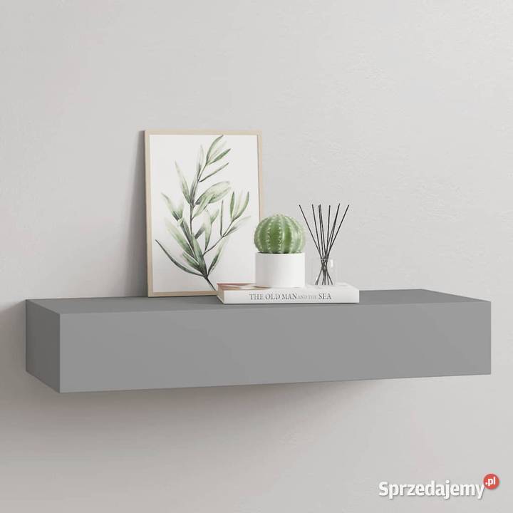 vidaXL Półka ścienna z szufladą szara 60 x 235 x sprzedam