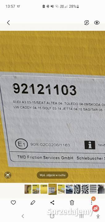 Textar tarcze hamulcowe VW katalogowy 92121103 mazowieckie Radom