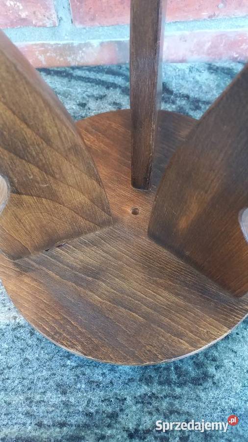 Kwietnik dębowy drewniany okrągły Stojak na brązowy Gawroniec