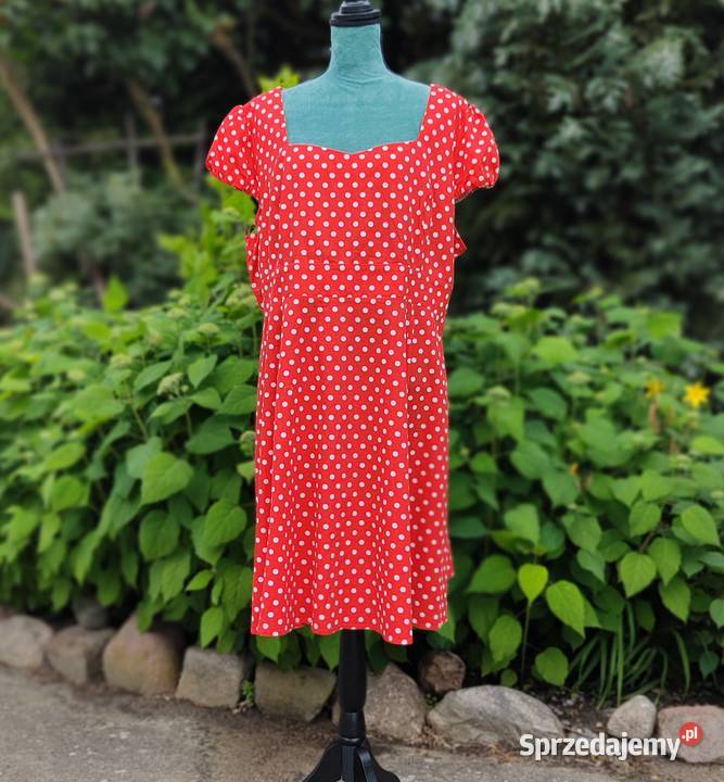 Sukienka retro Dolly and Dotty 48 4XL czerwona Spódnice i sukienki