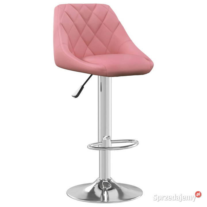 Stołek barowy różowy obity aksamitem WM335299 mazowieckie