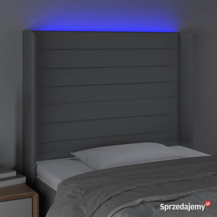 Zagłówek do łóżka z LED jasnoszary 83x16x118128 mazowieckie Warszawa