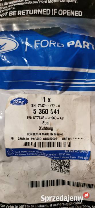 Oryginalne Uszczelniacze półosi Ford 5360841 Rok produkcji 2022 Częstochowa sprzedam
