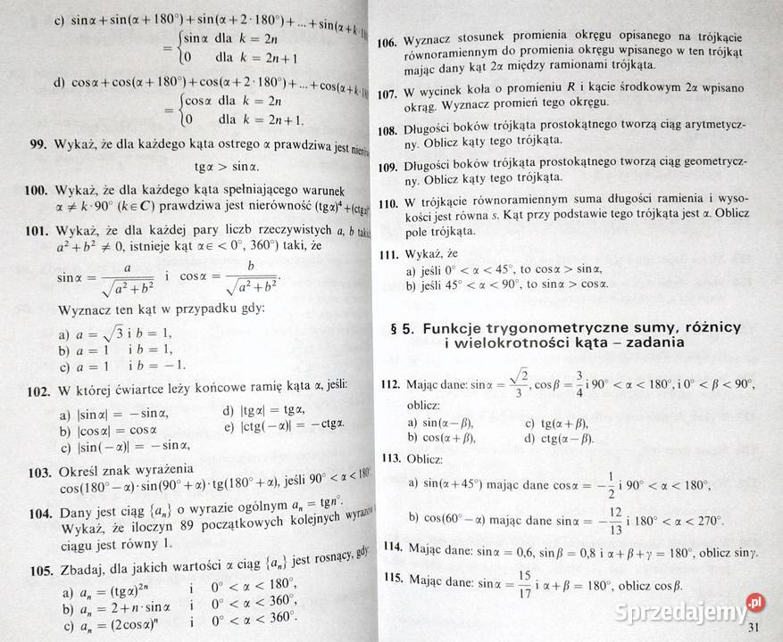 Zbiór zadań z matematykikl kl 34 LO Norbert Chełm