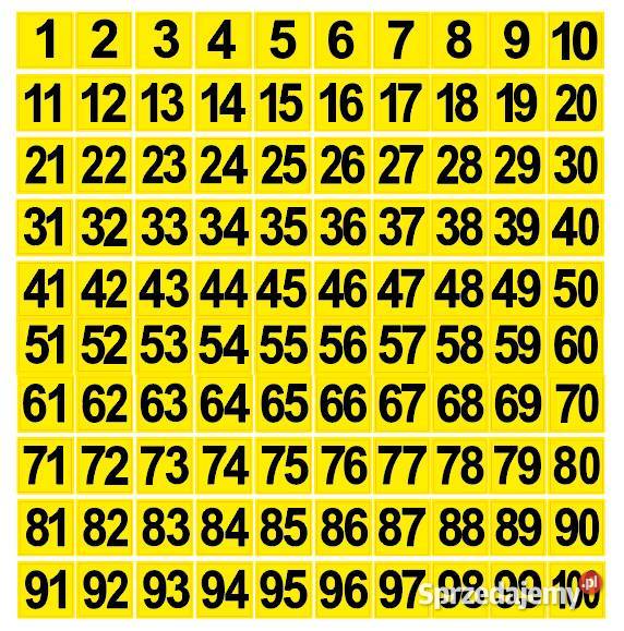 Naklejki liczby czarne na żółtym tle 1100 13 mm Kamionna sprzedam