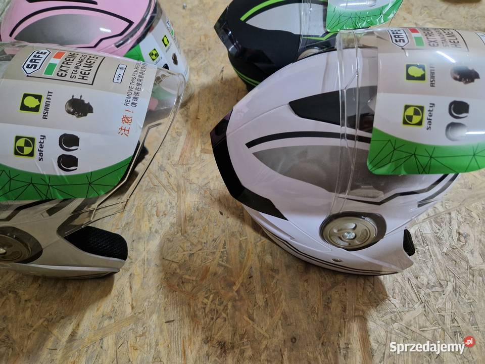 Kask skuter czarny różowy biały popielaty helmet Pozostałe wielkopolskie