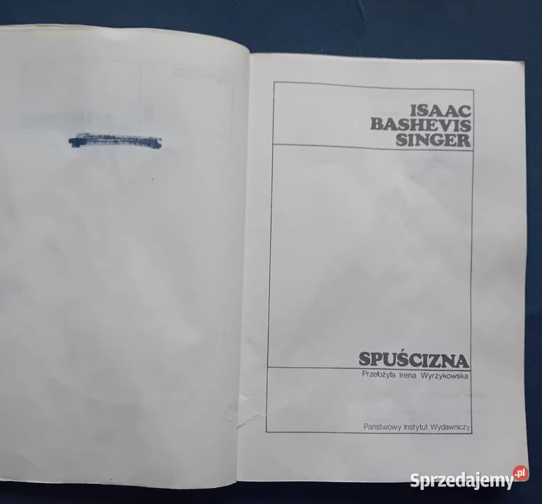 Isaac Bashevis Singer Spuścizna PIW 1988r Porcelana i szkło wielkopolskie Koźminek