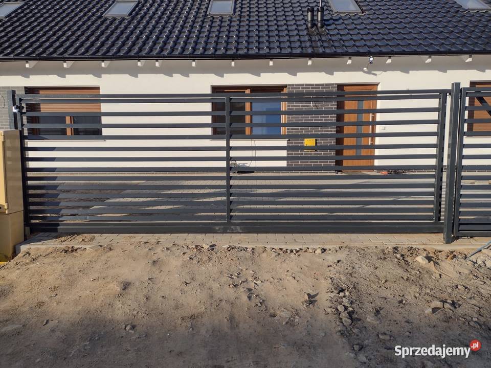 Brama przesuwna 150x400 Antracyt Palisada lubuskie Międzyrzecz-Wybudowanie