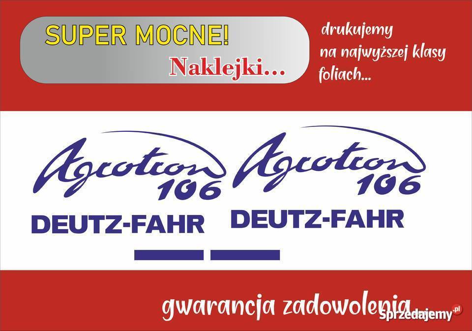 naklejki deutz agrotron 106 Jeżewo