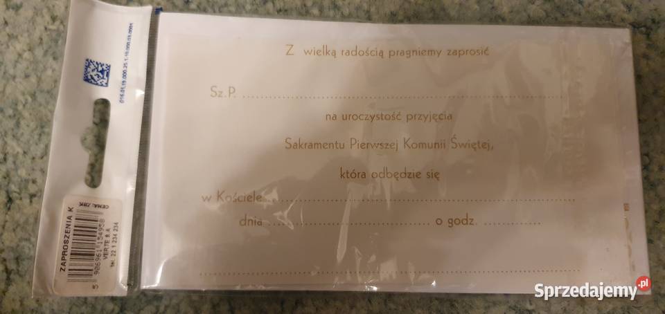 Zaproszenia na pierwszą komunię komunijne Pozostałe Warszawa