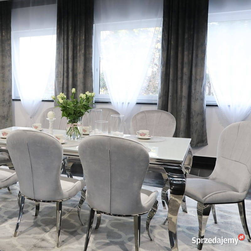Jadalnia glamour Mattina Nebbiosa szklana stół Warszawa