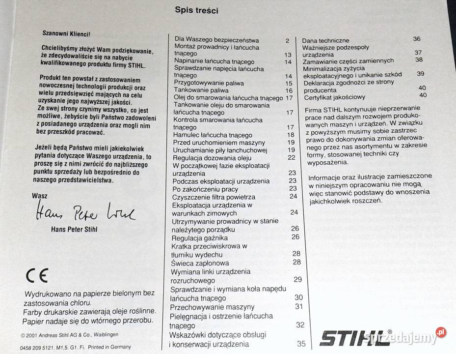 STHIL MS 290 310 390 Montaż obsługa eksploatacja Chełm