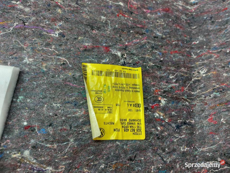 VW Arteon 3G8 2018r BOCZEK TAPICERKA BAGAŻNIKA