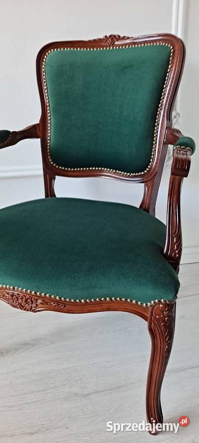 Stylowy fotel butelkowa zieleń Ludwik sprzedam