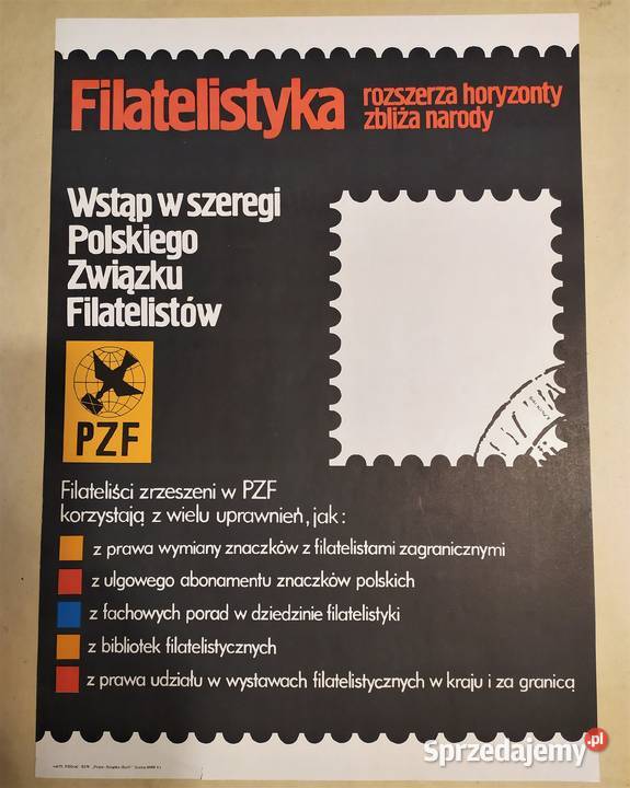 PRL Plakat z 1978 r. Filatelistyka Znaczki pocztowe