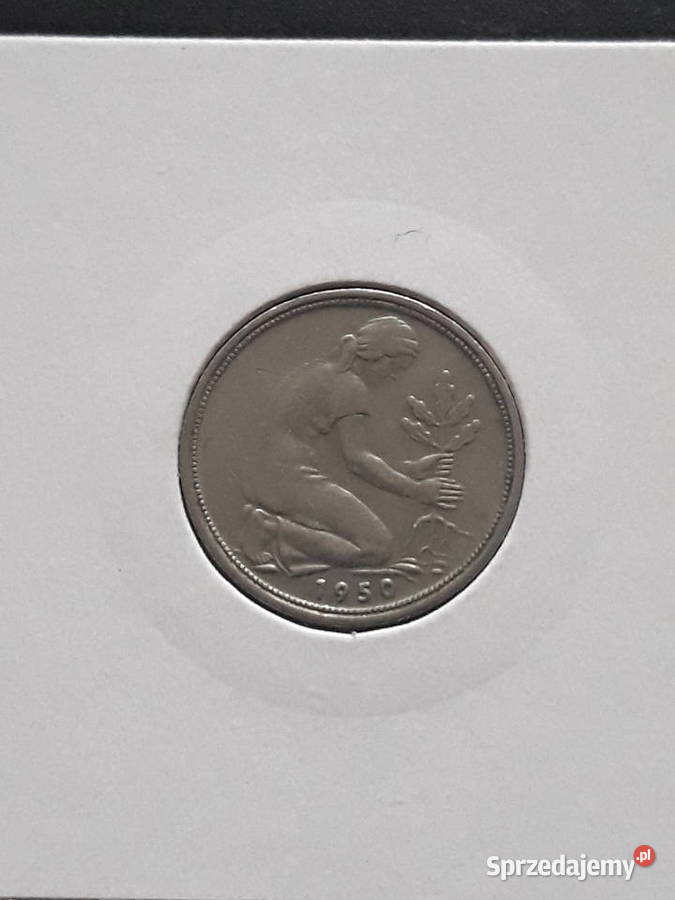 50 Fenigów RFN 1950 r men F i G Konin