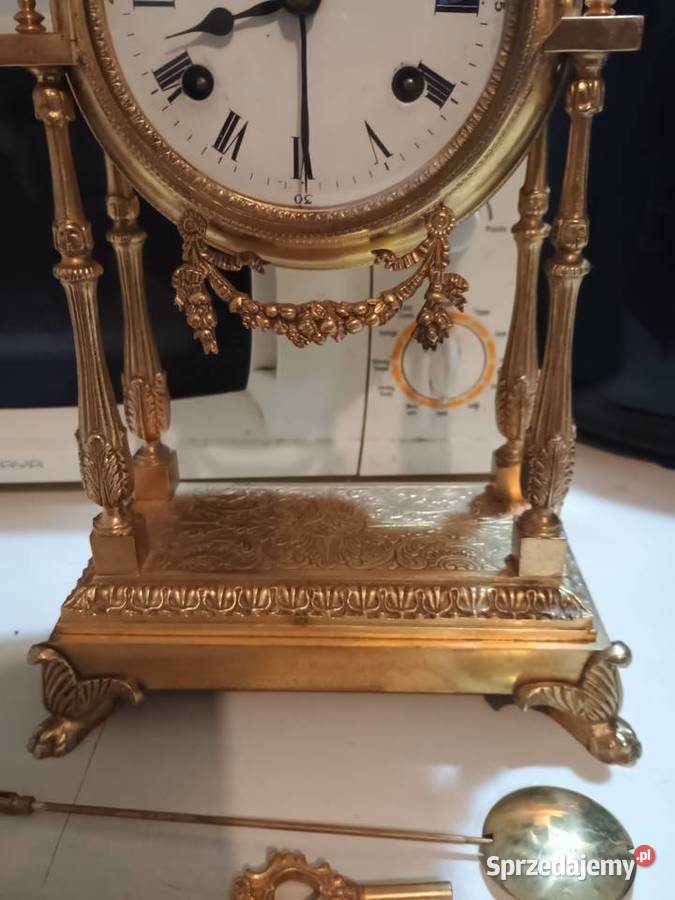Kominkowy zegar francuski mosiężny Rzeszów