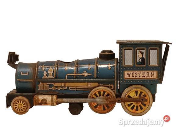 Stara blaszana zabawka LOKOMOTYWA elektryczna