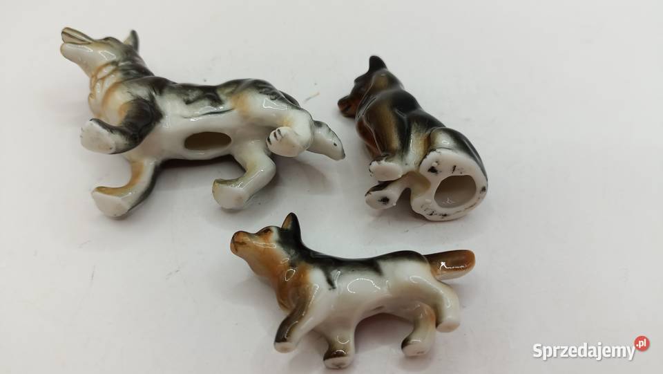 Figurka ozdoba malutkie pieski owczarki kolekcja Porcelana i szkło Zamość